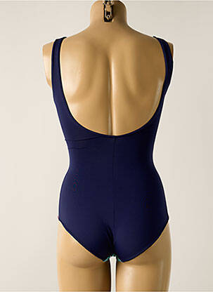 Costum de baie dintr-o singură piesă efect material satinat top triunghiuri albastru SUN PLAYA femeie