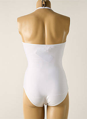 Costum de baie dintr-o singură piesă bretele elastice detașabile top bentiță alb TESSY femeie