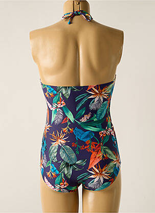 Costum de baie dintr-o singură piesă efect material satinat albastru LAGON BLEU femeie