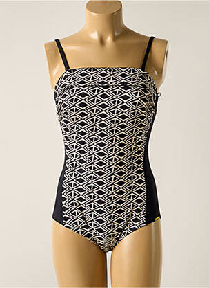 Costum de baie dintr-o singură piesă bretele elastice detașabile top bentiță negru MISS CARAÏBES femeie
