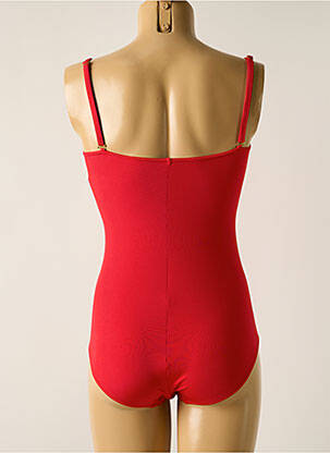 Costum de baie dintr-o singură piesă bretele elastice detașabile top bentiță roșu MISS CARAÏBES femeie