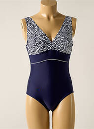 Costum de baie dintr-o singură piesă imprimeu fantezie sutien balconet cu decolteu înalt albastru LAGON BLEU femme