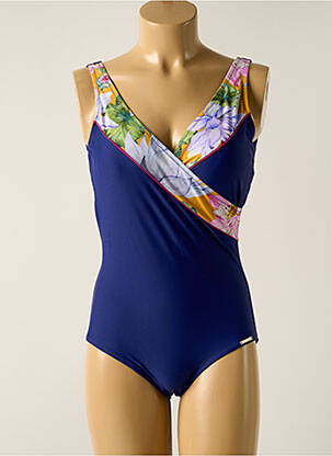 Costum de baie dintr-o singură piesă efect material satinat top sutien modelat albastru YSABEL MORA femeie