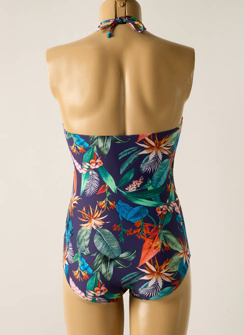 Costum de baie dintr-o singură piesă efect material satinat albastru LAGON BLEU femme