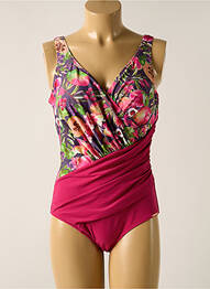 Costum de baie dintr-o singură piesă imprimeu fantezie top sutien modelat roz YSABEL MORA femme