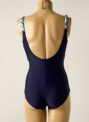 Costum de baie dintr-o singură piesă efect material satinat top sutien modelat albastru YSABEL MORA femeie