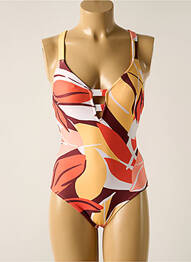 Costum de baie dintr-o singură piesă imprimeu fantezie top sutien modelat portocaliu SEAFOLLY femme