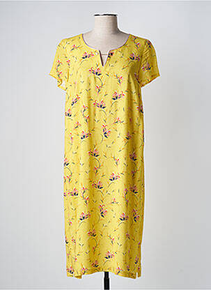 Rochie midi imprimeu floral mâneci scurte galben WEINBERG femeie