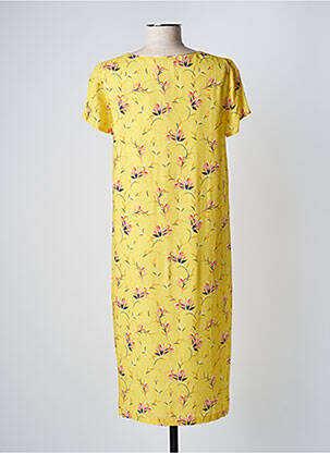 Rochie midi imprimeu floral mâneci scurte galben WEINBERG femeie