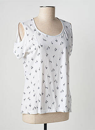 Tricou elasticitate mâneci scurte albastru TERRE DE FÉES femeie