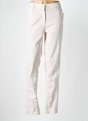 Pantalon slim țesătură poplin mărime normală bej TERRE DE FÉES femeie