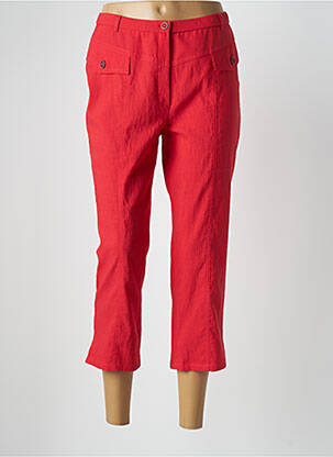 Pantalon trei sferturi talie elastică talie înaltă roșu PAUPORTÉ femme