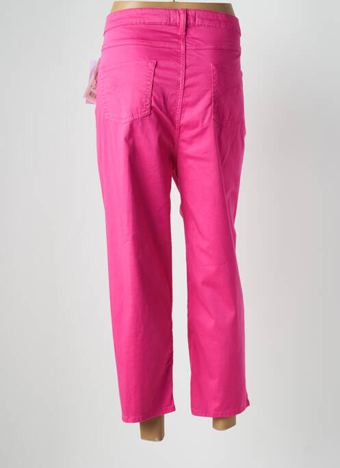 Pantalon trei sferturi țesătură poplin mărime normală roz TELMAIL femme