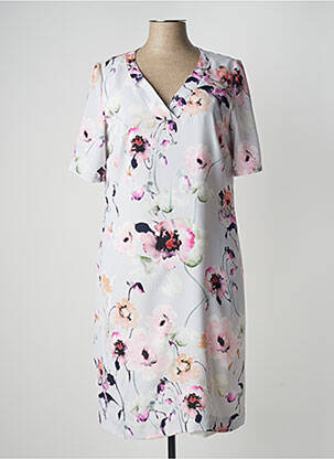 Rochie midi imprimeu floral mâneci scurte gri WEINBERG femeie