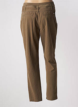 Pantalon drept țesătură poplin talie înaltă verde IKKS femeie