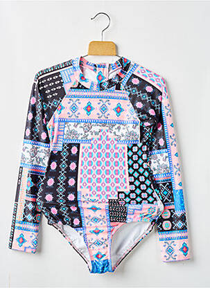 Costum de baie dintr-o singură piesă efect material satinat roz SEAFOLLY fată