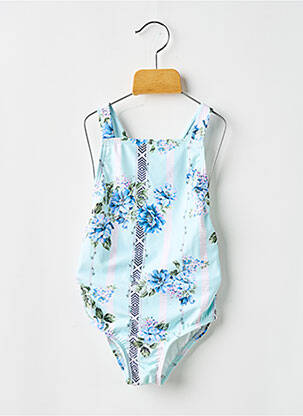 Costum de baie dintr-o singură piesă efect material satinat albastru SEAFOLLY fată