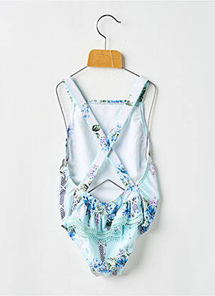 Costum de baie dintr-o singură piesă efect material satinat albastru SEAFOLLY fată