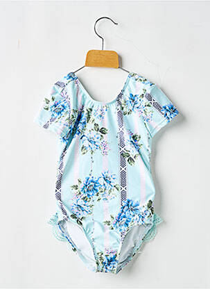 Costum de baie dintr-o singură piesă efect material satinat albastru SEAFOLLY fată