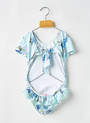 Costum de baie dintr-o singură piesă efect material satinat albastru SEAFOLLY fată