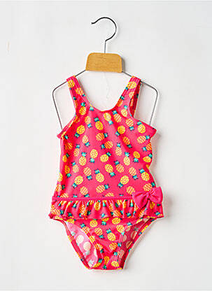 Costum de baie dintr-o singură piesă imprimeu fantezie roz LAGON BLEU fată