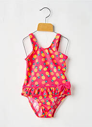 Costum de baie dintr-o singură piesă imprimeu fantezie roz LAGON BLEU fille