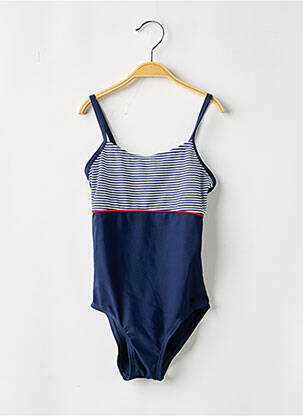 Costum de baie dintr-o singură piesă imprimeu dungi albastru LAGON BLEU fată