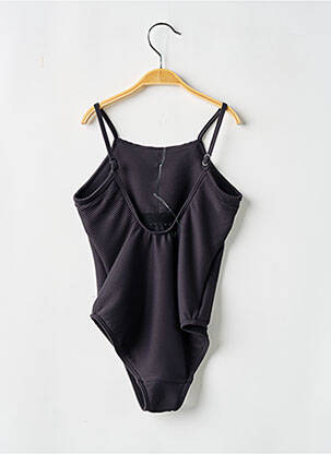 Costum de baie dintr-o singură piesă efect material satinat negru SEAFOLLY fată