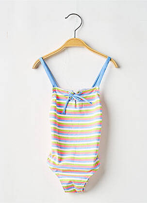 Costum de baie dintr-o singură piesă efect material satinat albastru BORABORA fată