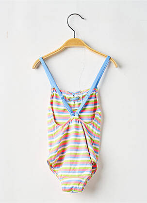 Costum de baie dintr-o singură piesă efect material satinat albastru BORABORA fată