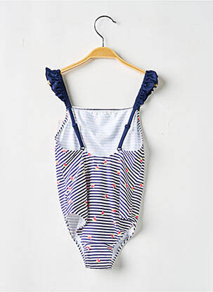 Costum de baie dintr-o singură piesă efect material satinat albastru BORABORA fată