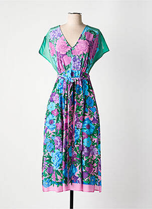 Rochie midi imprimeu floral mâneci scurte albastru WEEKEND MAXMARA femeie