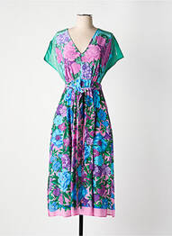 Rochie midi imprimeu floral mâneci scurte albastru WEEKEND MAXMARA femeie