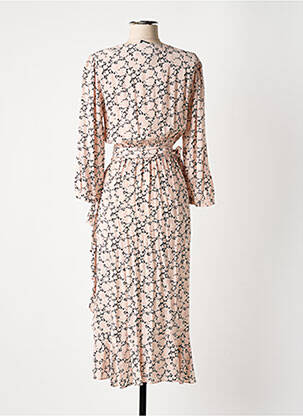 Rochie midi imprimeu floral mâneci 3/4 roz IDANO femeie