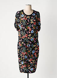 Rochie midi imprimeu floral mâneci scurte negru GERARD DAREL femeie