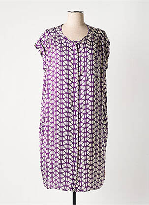 Rochie midi croială fluidă mâneci scurte violet BELLA JONES femeie