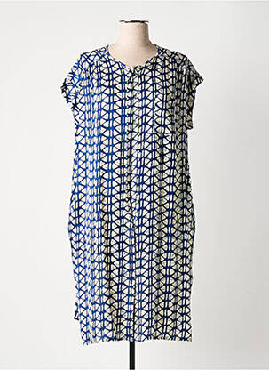 Rochie midi croială fluidă mâneci scurte albastru BELLA JONES femeie