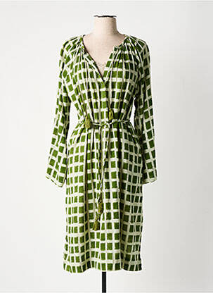Rochie midi mâneci lungi mâneci lungi verde STELLA FOREST femeie