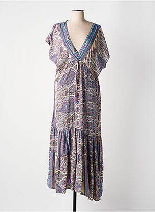 Rochie lungă mâneci scurte mâneci scurte violet B&B femeie