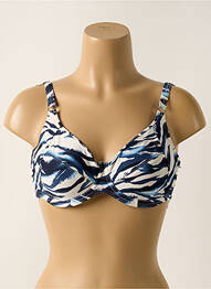 Sutien de costum de baie elasticitate sutien cupe întregi cu decolteu înalt albastru CYELL femme