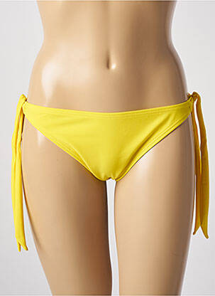 Chiloți de baie efect material satinat bikini galben LAGON BLEU femeie