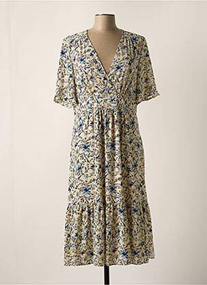 Rochie midi imprimeu floral mâneci scurte bej GERARD DAREL femeie