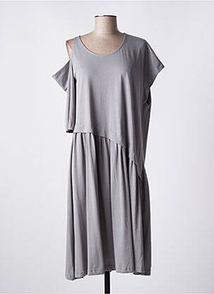 Rochie midi mâneci scurte mâneci scurte gri LOTUS EATERS femeie
