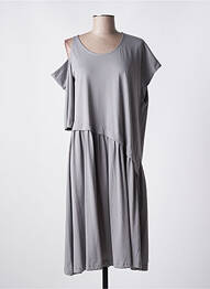 Rochie midi mâneci scurte mâneci scurte gri LOTUS EATERS femeie