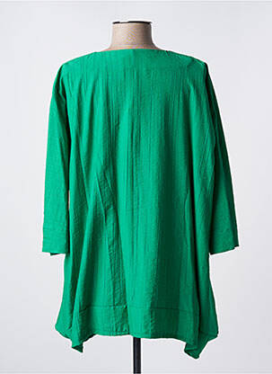 Cămașă țesătură crep mâneci 3/4 verde FRANCK ANNA femeie