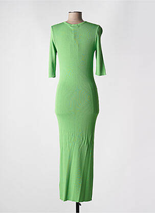 Rochie pulover croială cambrată mâneci 3/4 verde RELISH femeie