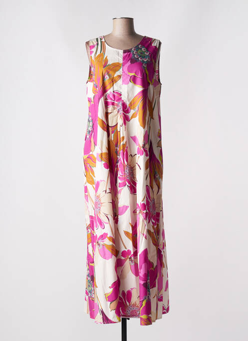 Rochie lungă roz MARIE LA LUNE femeie