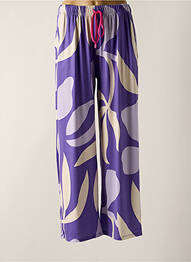 Pantalon larg croială fluidă talie înaltă violet SCORZZO femme