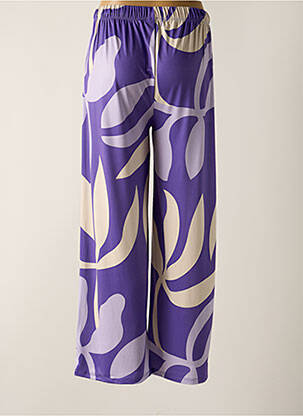 Pantalon larg croială fluidă talie înaltă violet SCORZZO femeie