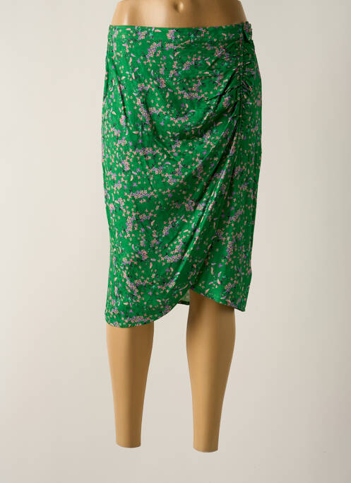 Fustă midi închidere cu fermoar lateral verde IDANO femme